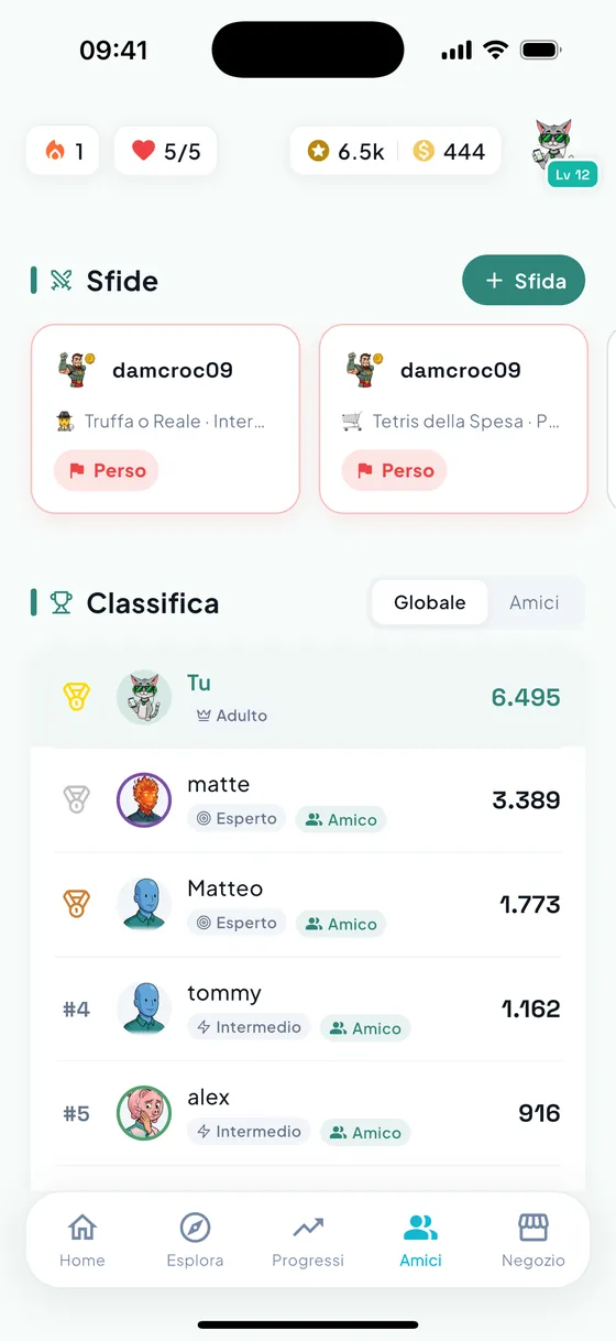 Amici, sfide e classifica