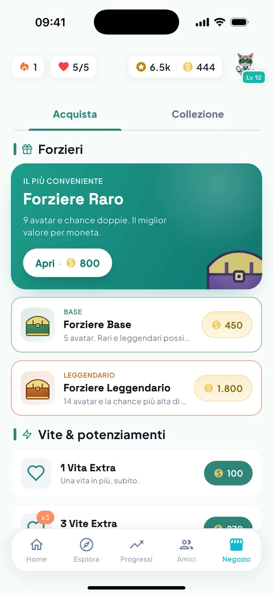 Negozio: forzieri, vite e potenziamenti